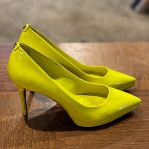 DKNY Patent Neon Pointed-Toe Slip-On Stiletto Pumps